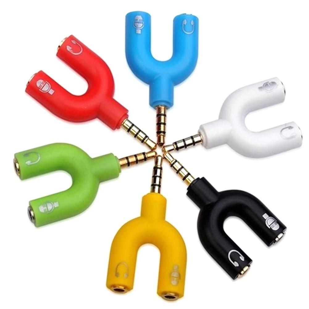 Audio Music Splitter - 1 шт., двойной адаптер U-типа 3,5