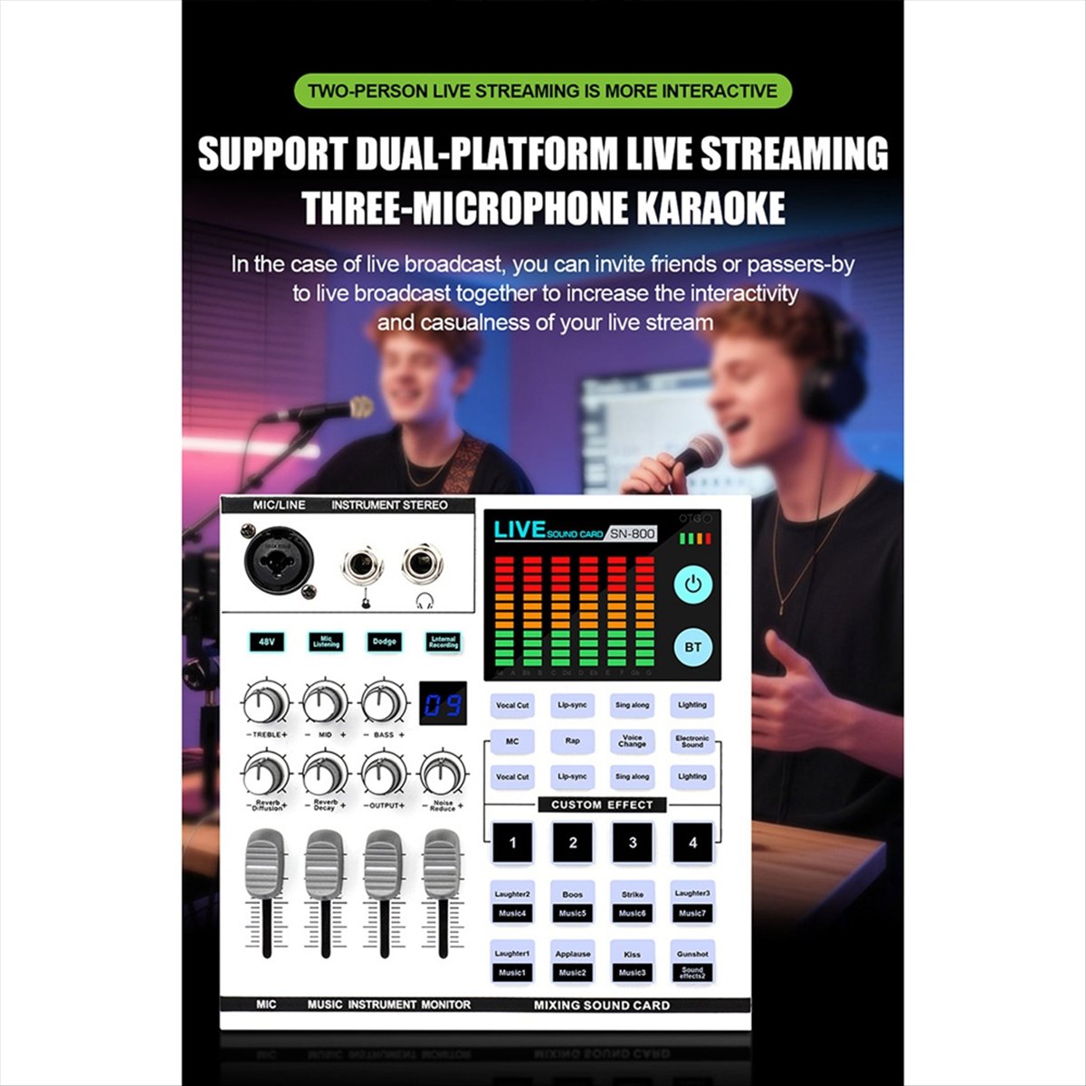 Audio Music Voice Changer - Звуковая карта DTC5 SN800 для живых
