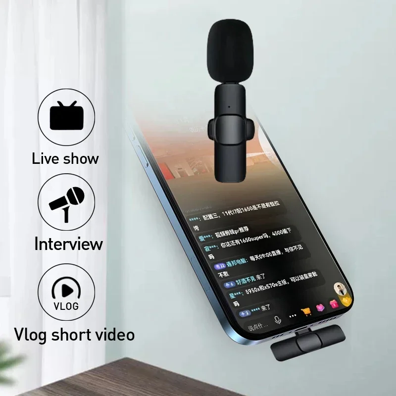 Audio Music Live - Беспроводной петличный микрофон 2.4G, мини-микрофон для