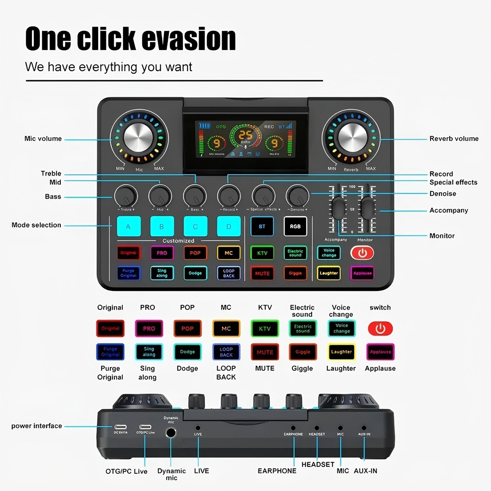 Аудиомикшер A20I, звуковая кар – обзор и цена Audio Music Voice Changer
