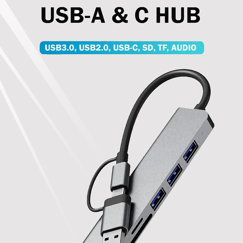 USB-хаб Type-C 8-в-1, USB-разв – обзор и цена Audio Music Splitter