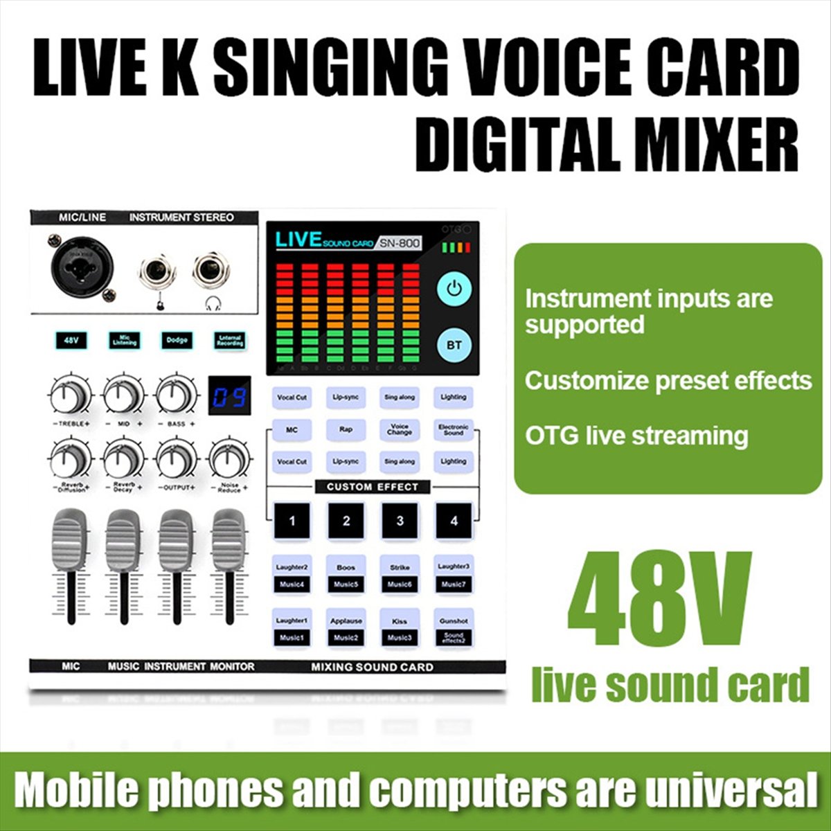 Звуковая карта DTC5 SN800 для  – обзор и цена Audio Music Voice Changer